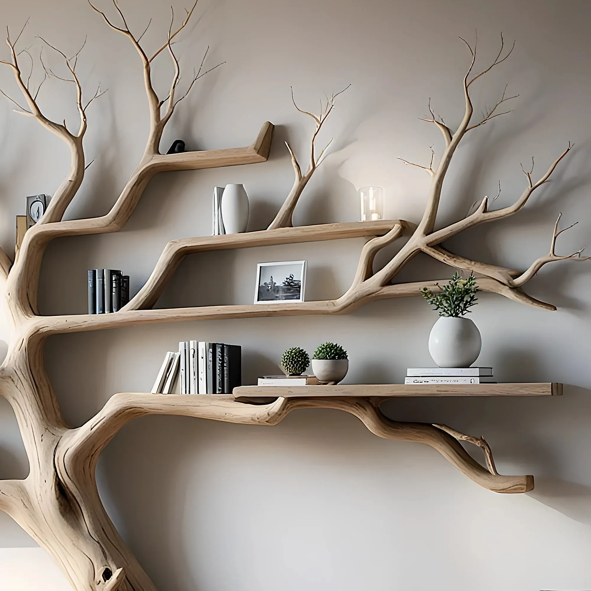 Tree Branch Bookshelf – Wooden Christmas Tree Bookcase & Nursery Shelf