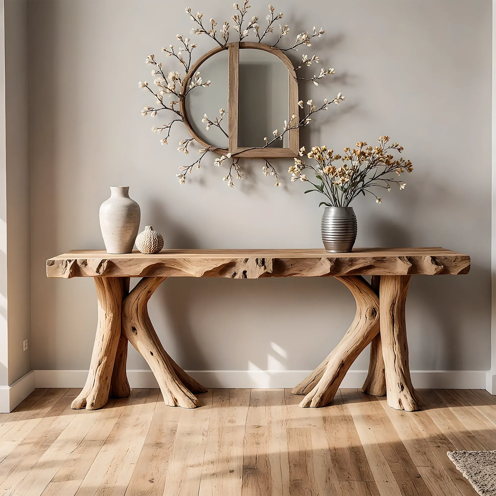 Premium Handmade Wood Home Console – Modern Rustic Accent Table