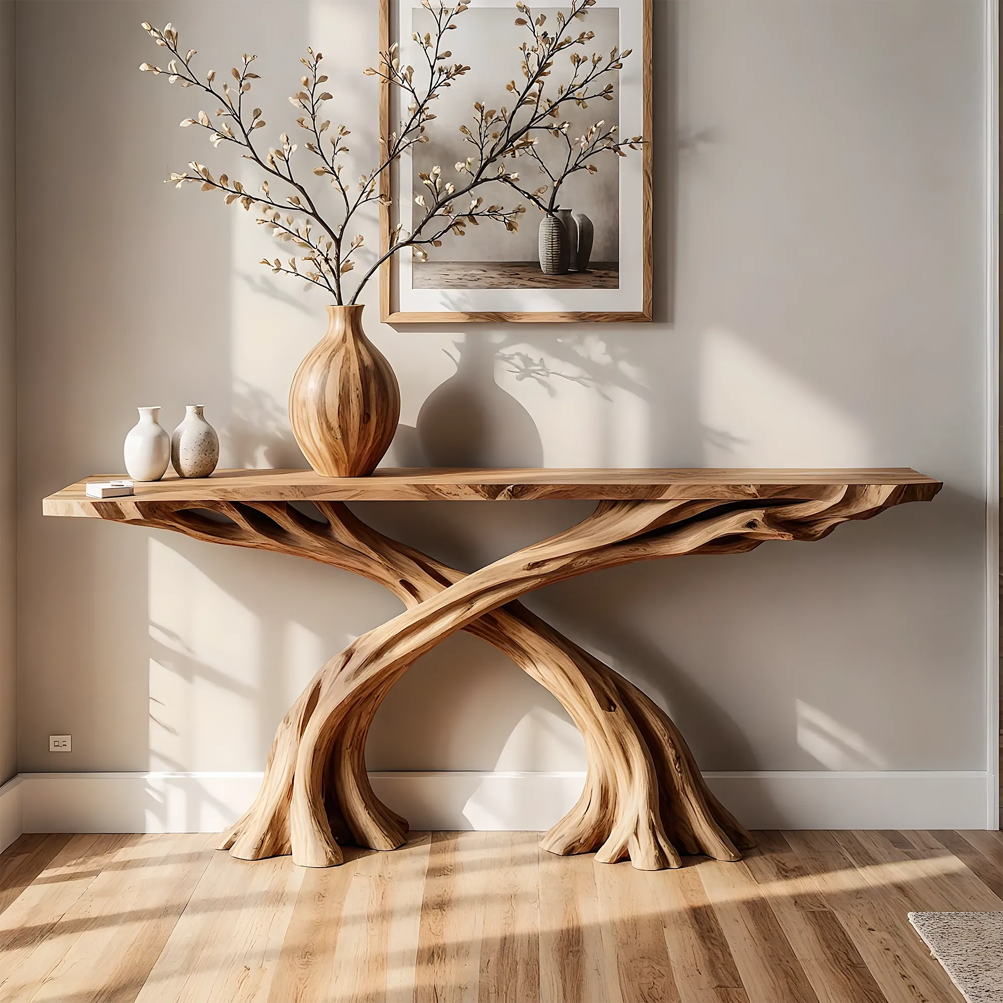 Authentic Handcrafted Home Console – Stylish Solid Wood Entryway Piece
