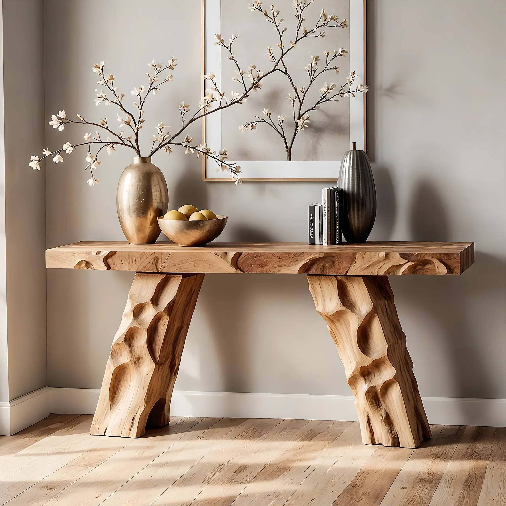 Handmade Rustic Home Console – Durable Solid Wood Accent Table