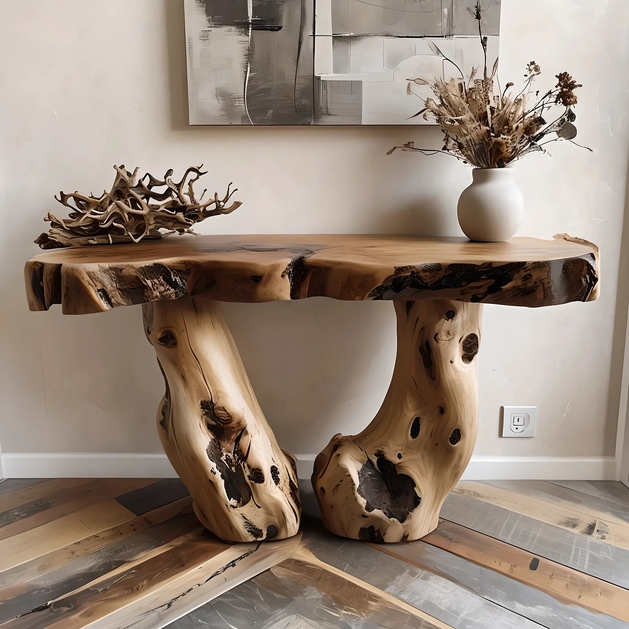 Wood Console Table Hallway Table Farmhouse Decor