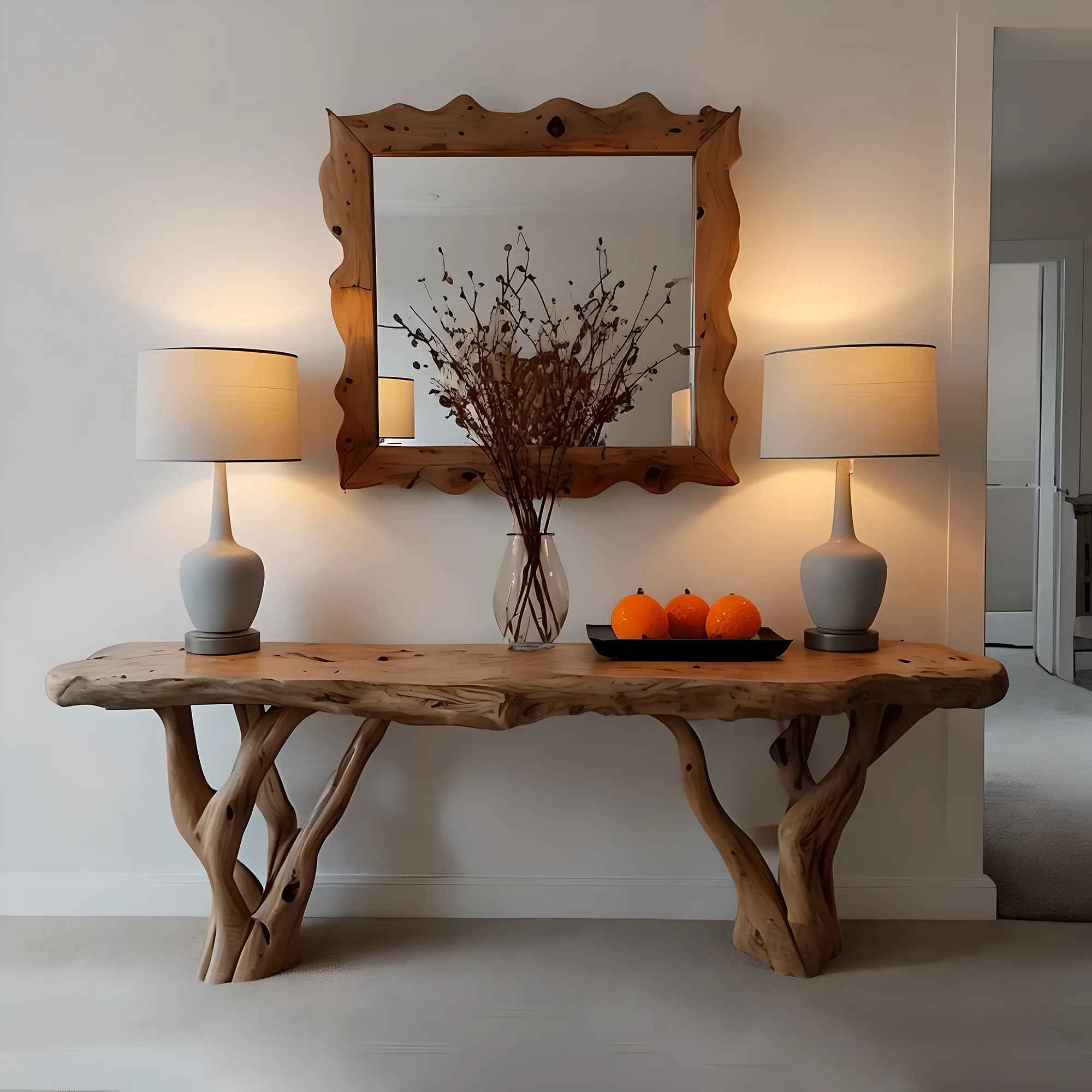 Rustic Wood Floating Side Table For Modern Spaces