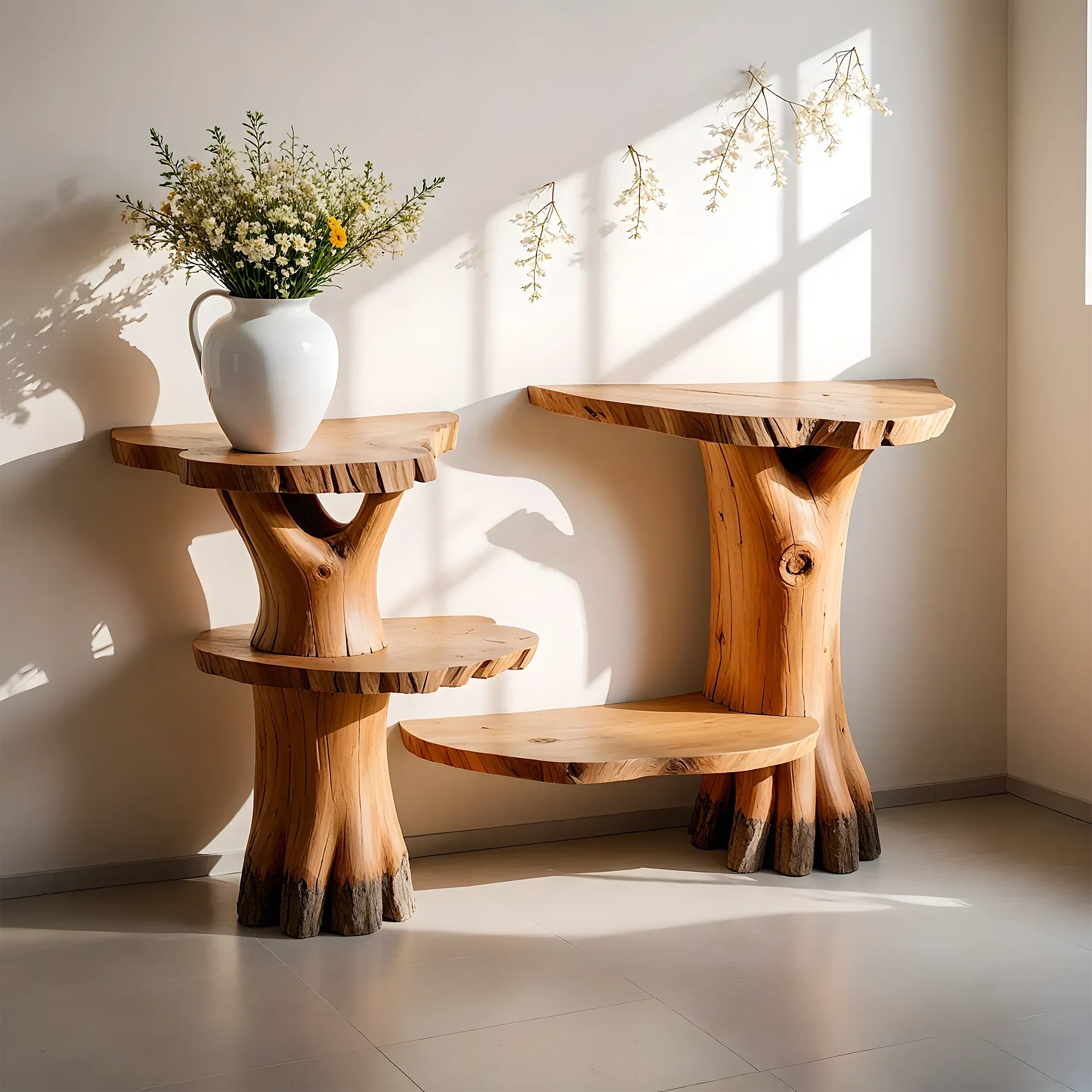 Unique Natural Wood Console Table – Rustic Driftwood Design