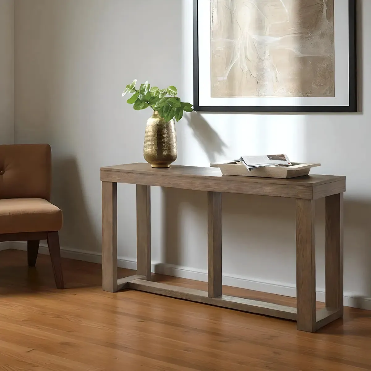 Natural Wood Console Table – Minimalist Modern Design
