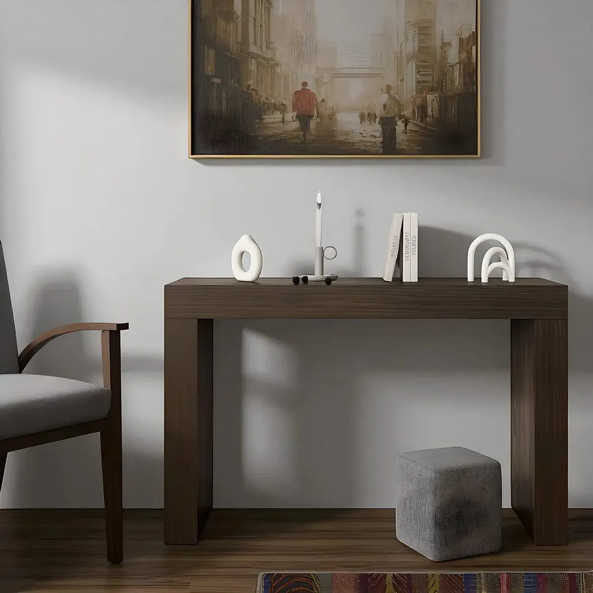 Modern Walnut Console Table – Minimalist, Elegant Design