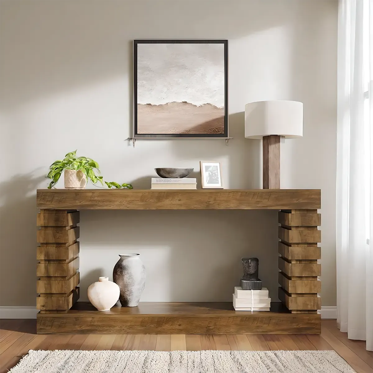 Thick leg console table – Modern style