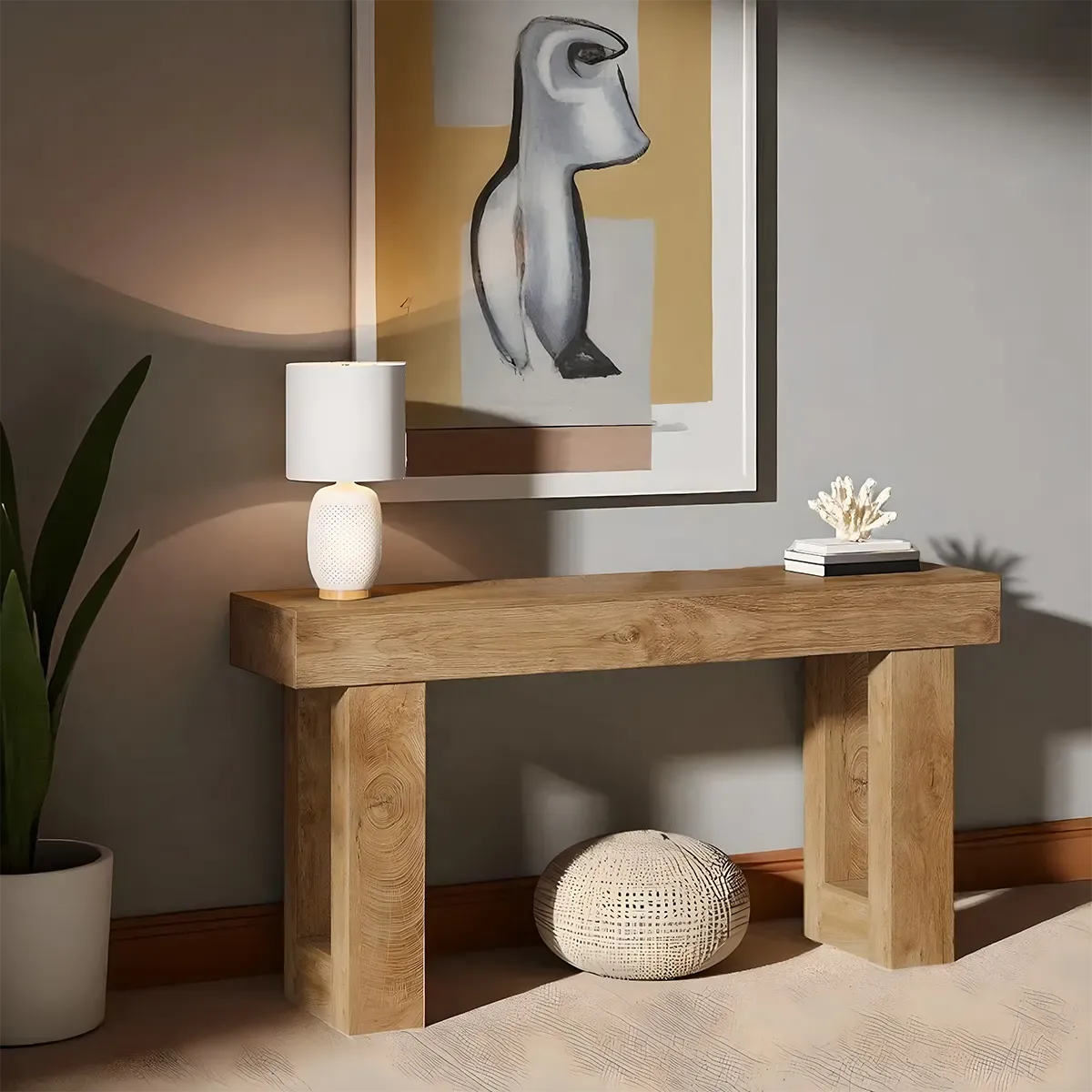 Natural Oak Console Table – Minimalist Design