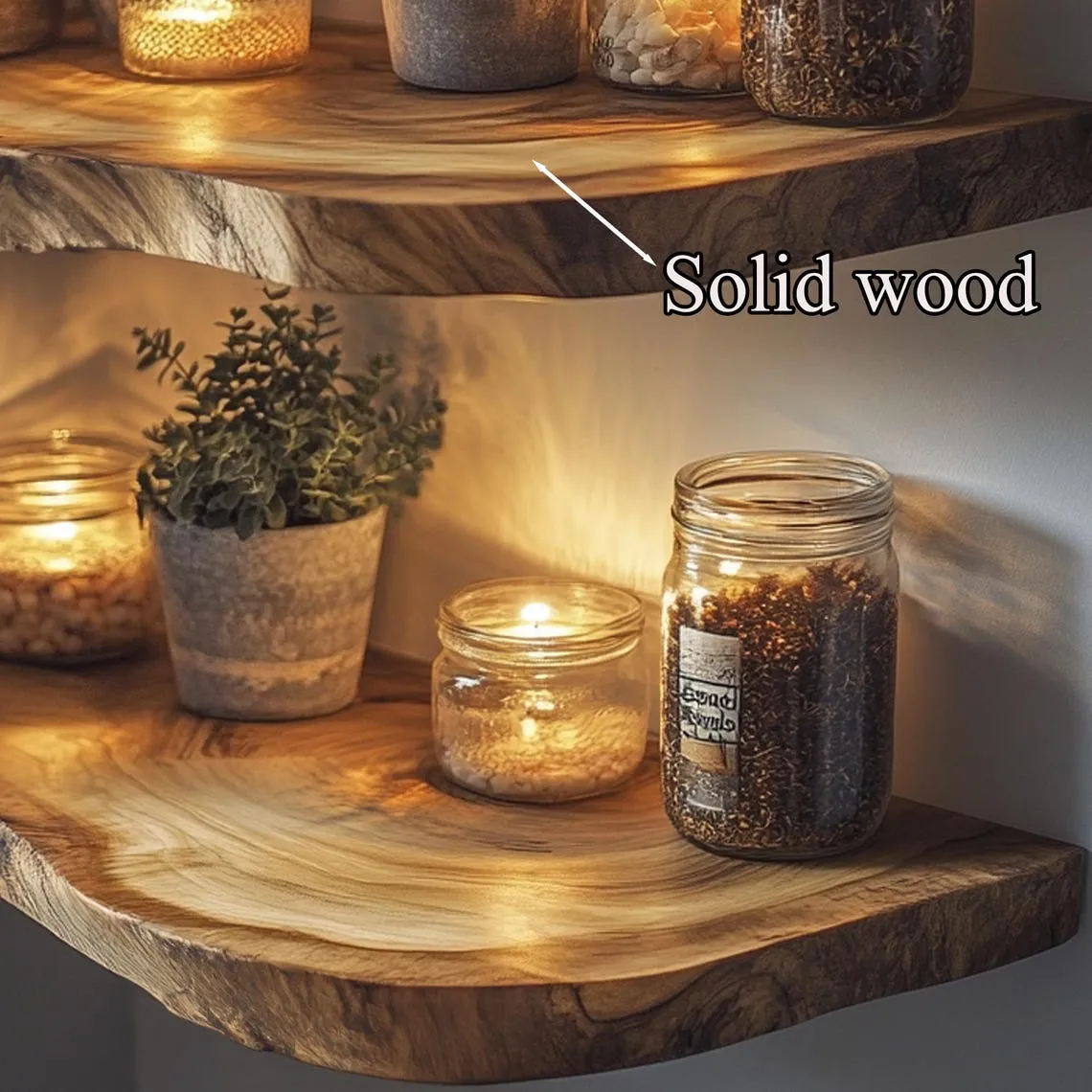 Wood corner floating shelf live edge bookshelf decorations corner rustic wooden shelf wall floating shelf home handmade furniture - Image 6