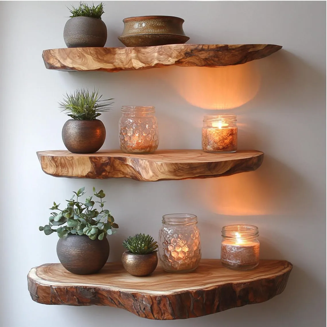 Floating shelf live edge floating shelves wood rustic floating shelf display shelf desk shelf unique home decor gift christmas - Image 3