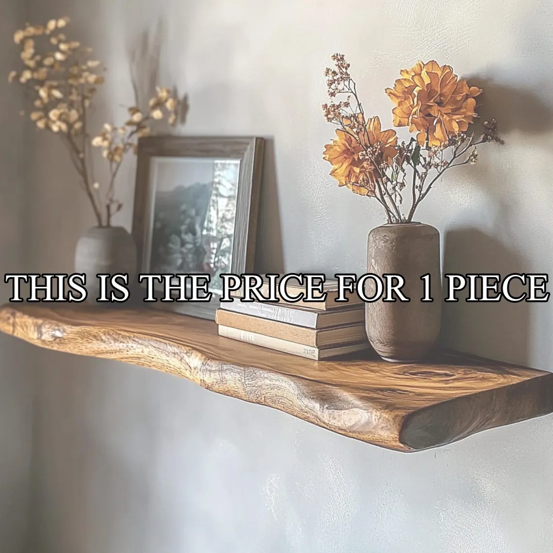 Floating Shelf Wall Shelf Solid Wood Shelf Solid Wood Room Organization Living Room Shelf Wooden Shel, Wooden Shelves Christmas Gift - Image 2