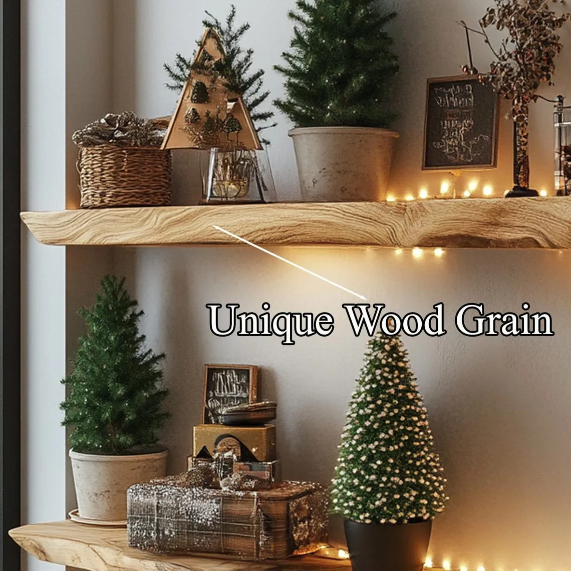 Floating Shelf Wall Shelf Solid Wood Shelf Solid Wood Room Organization Living Room Shelf Wooden Shel, Wooden Shelves Christmas Gift - Image 4