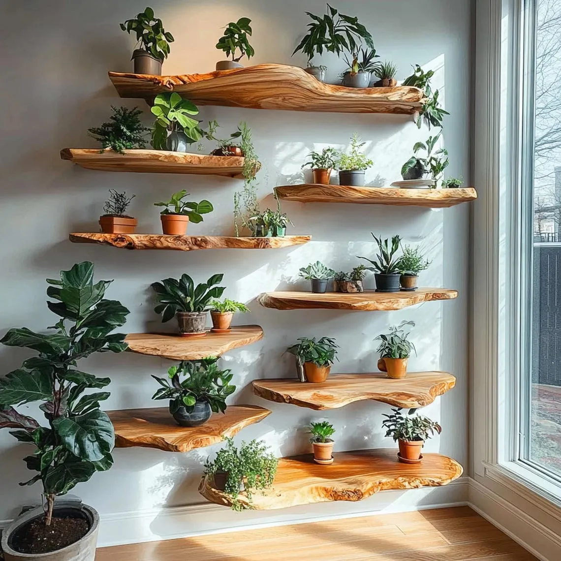 Custom floating shelf wooden shelves long floating shelf handmade wall mount display live edge shelf decoration living room gift her - Image 5