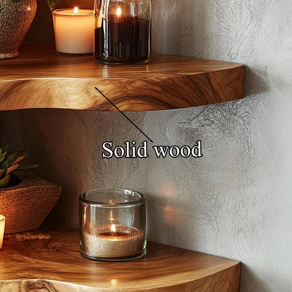 Wall mounted shelves bookshelf decorations corner rustic wooden shelf wall floating shelf home decor christmas gift - Image 4