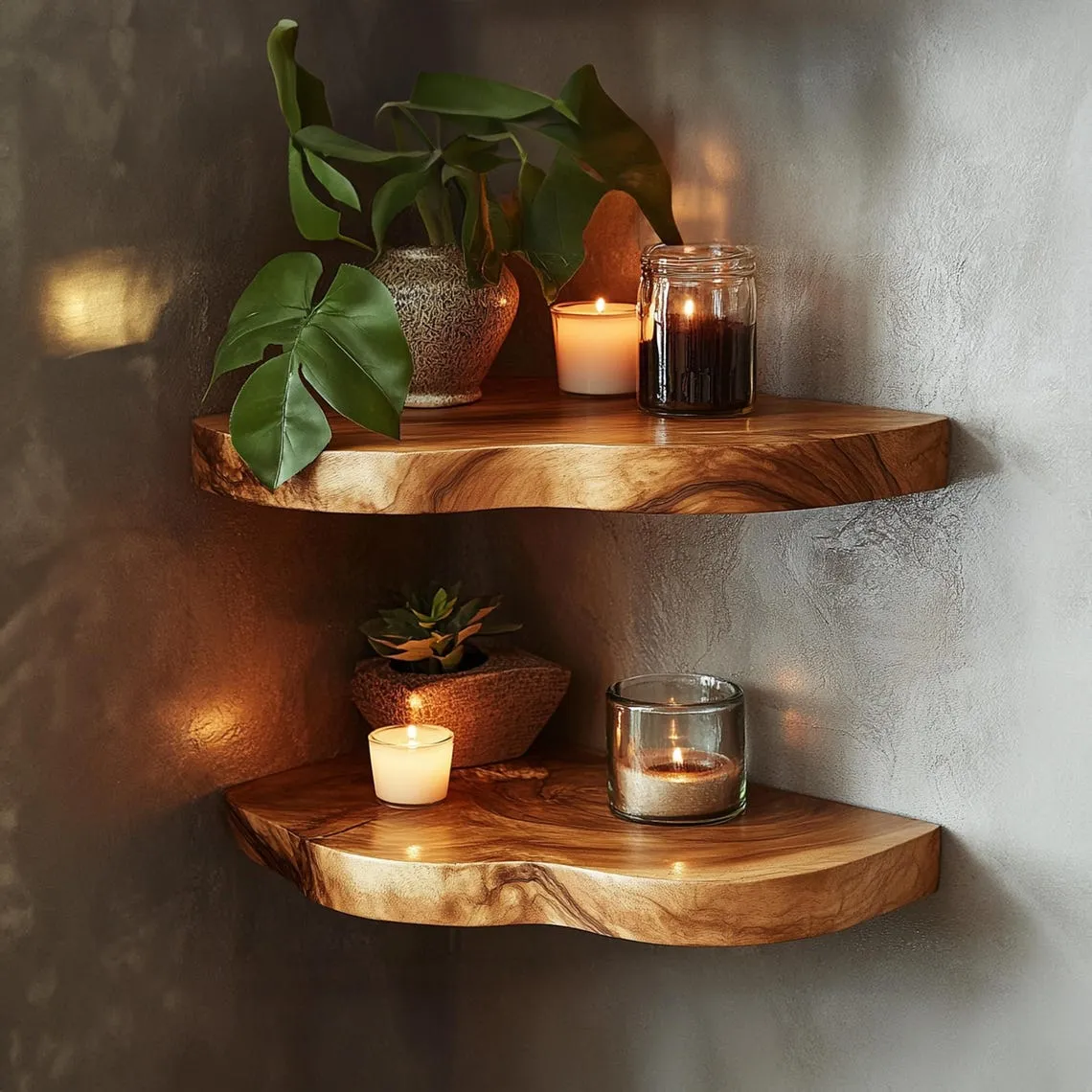 Wall mounted shelves bookshelf decorations corner rustic wooden shelf wall floating shelf home decor christmas gift - Image 5