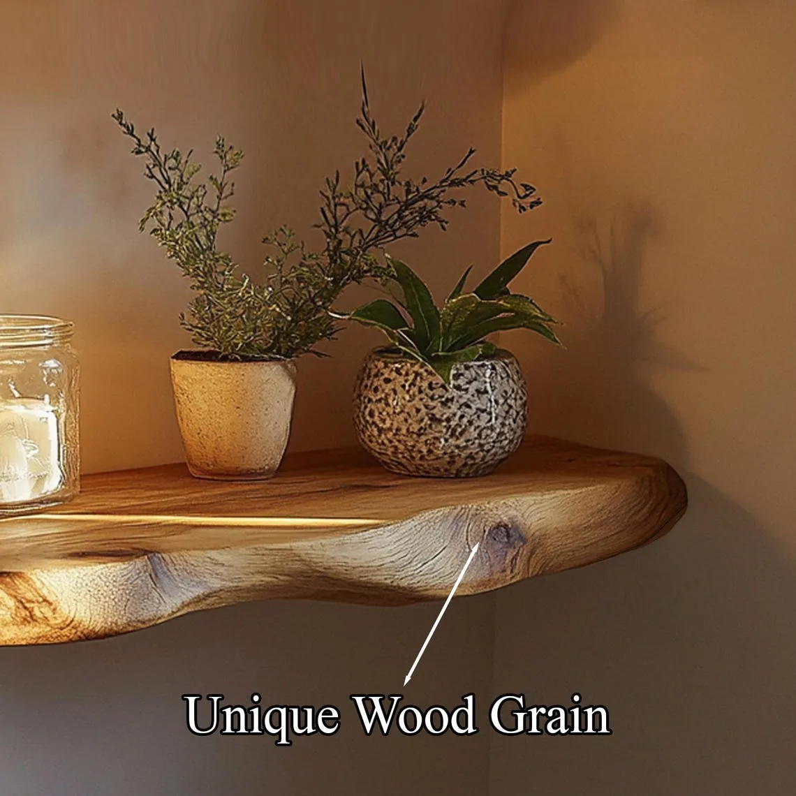 Custom Rustic Floating Corner Shelf, Custom Floating Shelf Walnut Wood Shelf Home Decor, Walnut Wood Shelf Wall Edge Christmas Gift - Image 4