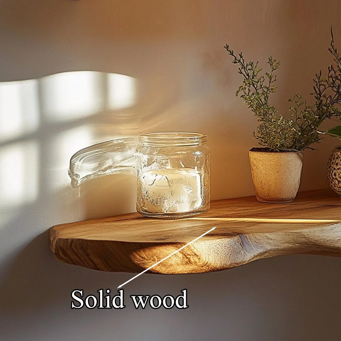Custom Rustic Floating Corner Shelf, Custom Floating Shelf Walnut Wood Shelf Home Decor, Walnut Wood Shelf Wall Edge Christmas Gift - Image 5