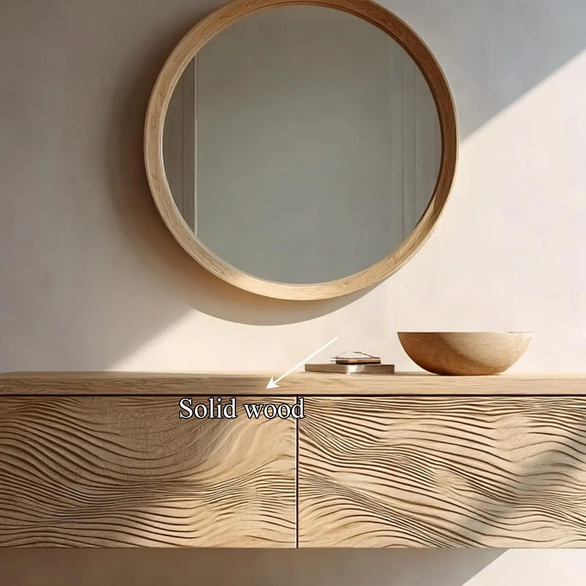 Solid Wood Sink Shelf Custom Cabinet Wooden Bathroom Vanity Rustic Storage Wood Furniture Bathroom Decor - Image 5