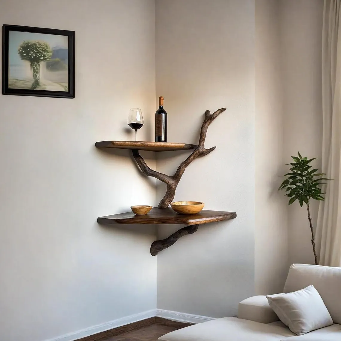 Handcrafted Corner Shelves Solid Wood Floating Shelves Keeping The Natural Color Of The Wood Home Decor Gifts