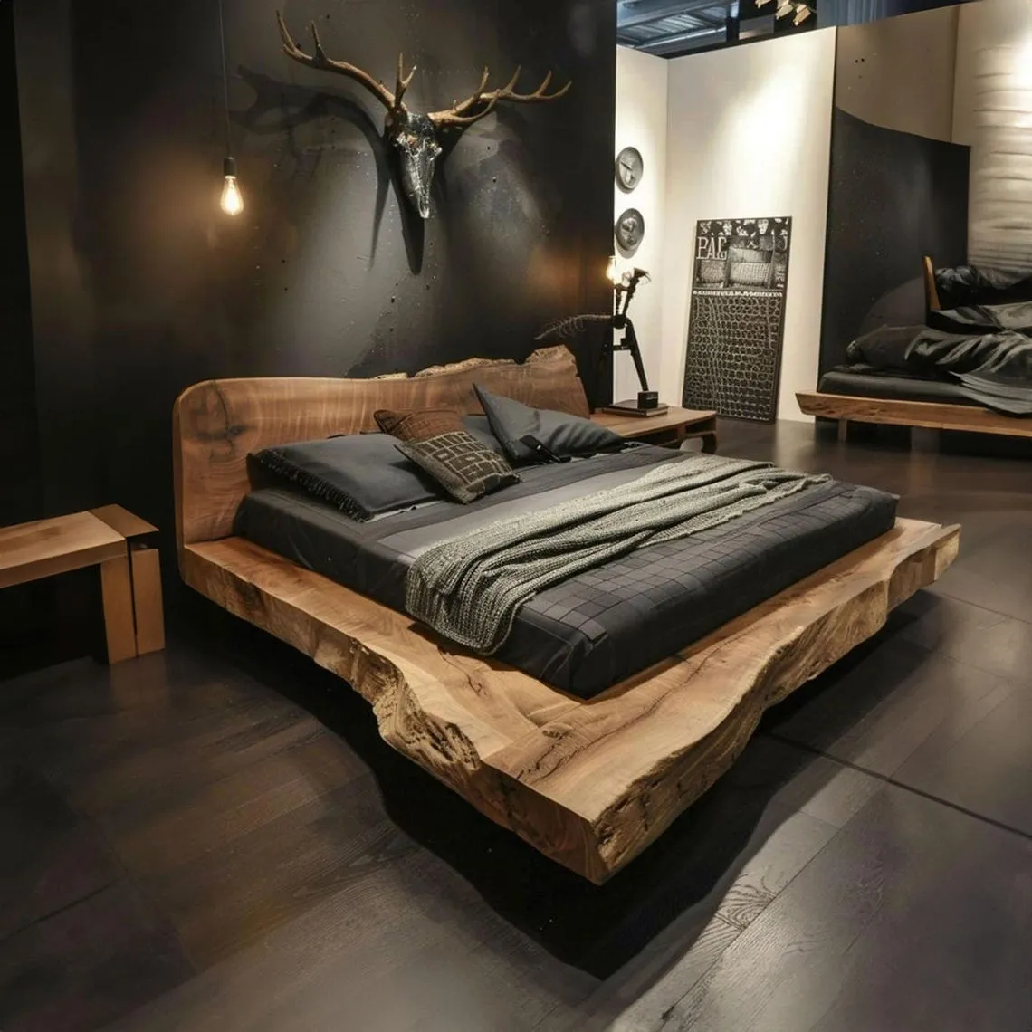 Rustic Wood Bed Frame Queen, Rustic Bedroom Furniture, Reclaimed Wood King Bed Frame, Twin Platform Bed Wood Headboard