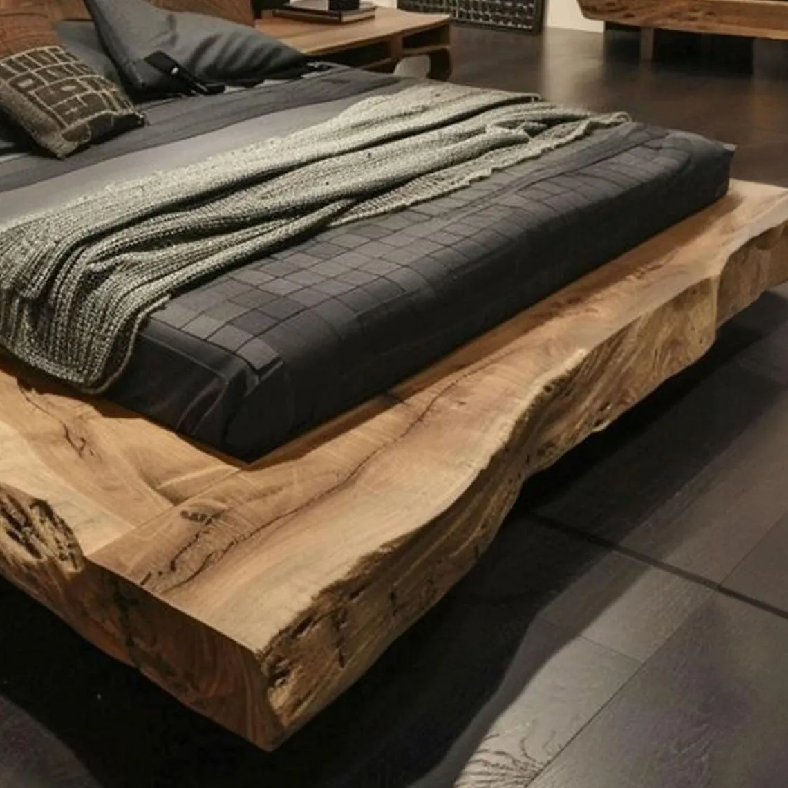 Rustic Wood Bed Frame Queen, Rustic Bedroom Furniture, Reclaimed Wood King Bed Frame, Twin Platform Bed Wood Headboard - Image 4