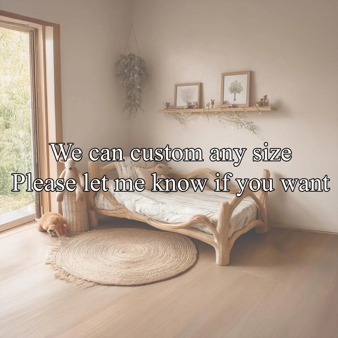 Wood baby bed frame montessori bed toddler custom bed platform bed bunk bed floor bed woodworking plans gift for children bedroom decor - Image 2