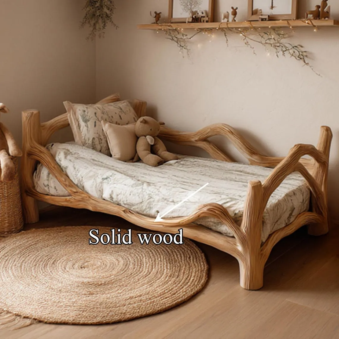 Wood baby bed frame montessori bed toddler custom bed platform bed bunk bed floor bed woodworking plans gift for children bedroom decor - Image 3