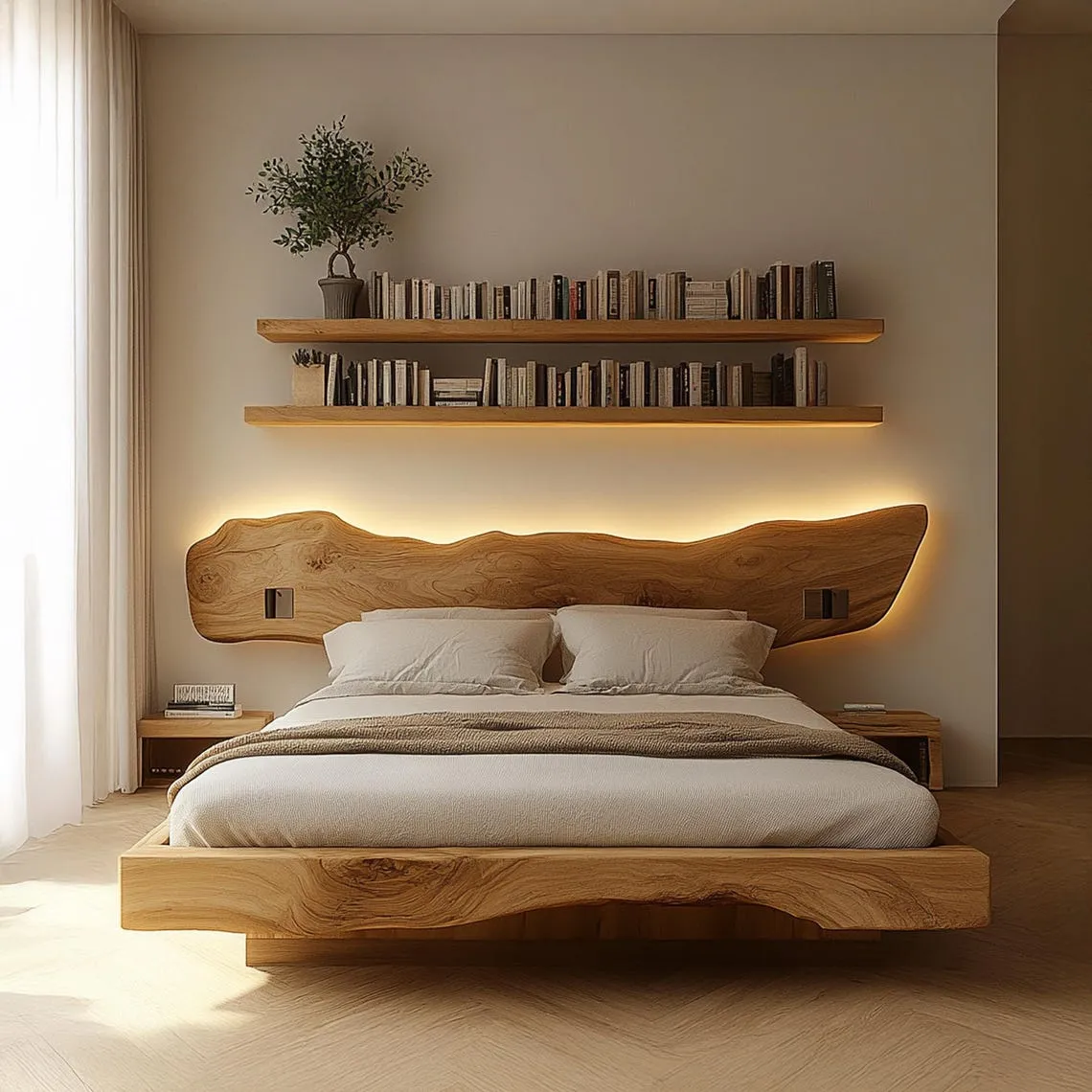 Wooden Bed Frame Custom Wood Bed Frame Queen/King Size Rustic Bed Frame Custom Wood Furniture Home Decor Gifts