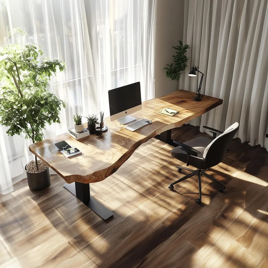 Rustic Wood Floating Desk Standing Mounted Study Desk Table Home Office Desk Hanging Table Unique Live Edge Desk Shelf Mother Gift