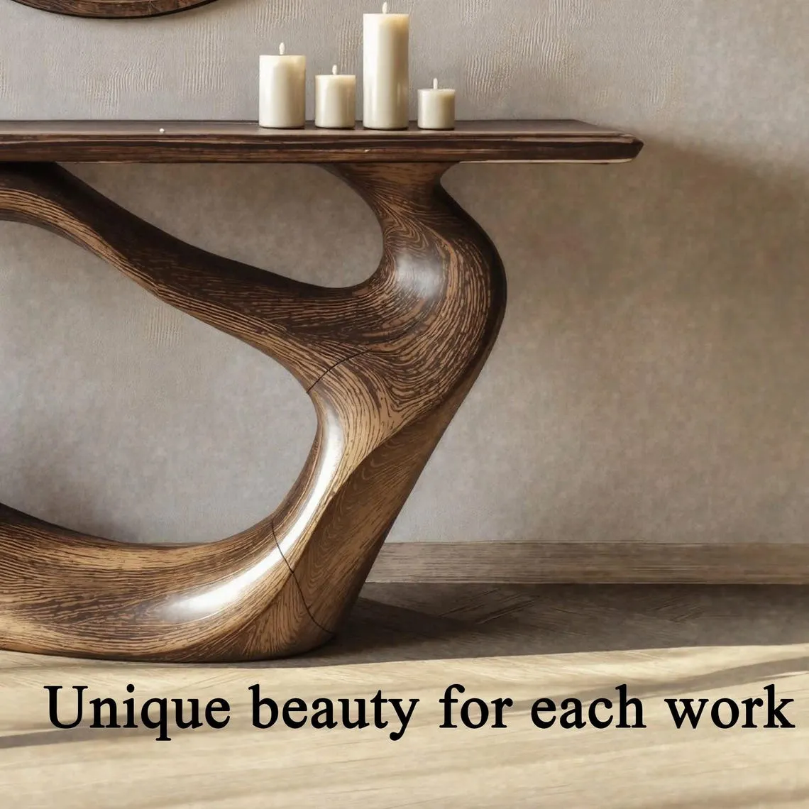 Custom console table handmade natural solid wood live edge table mid century entry table furniture narrow side table unique wood grain - Image 5