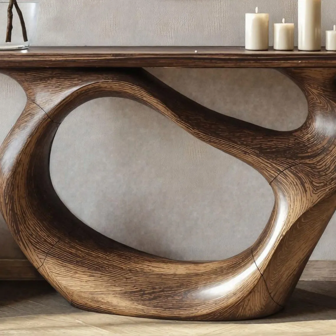 Custom console table handmade natural solid wood live edge table mid century entry table furniture narrow side table unique wood grain - Image 6