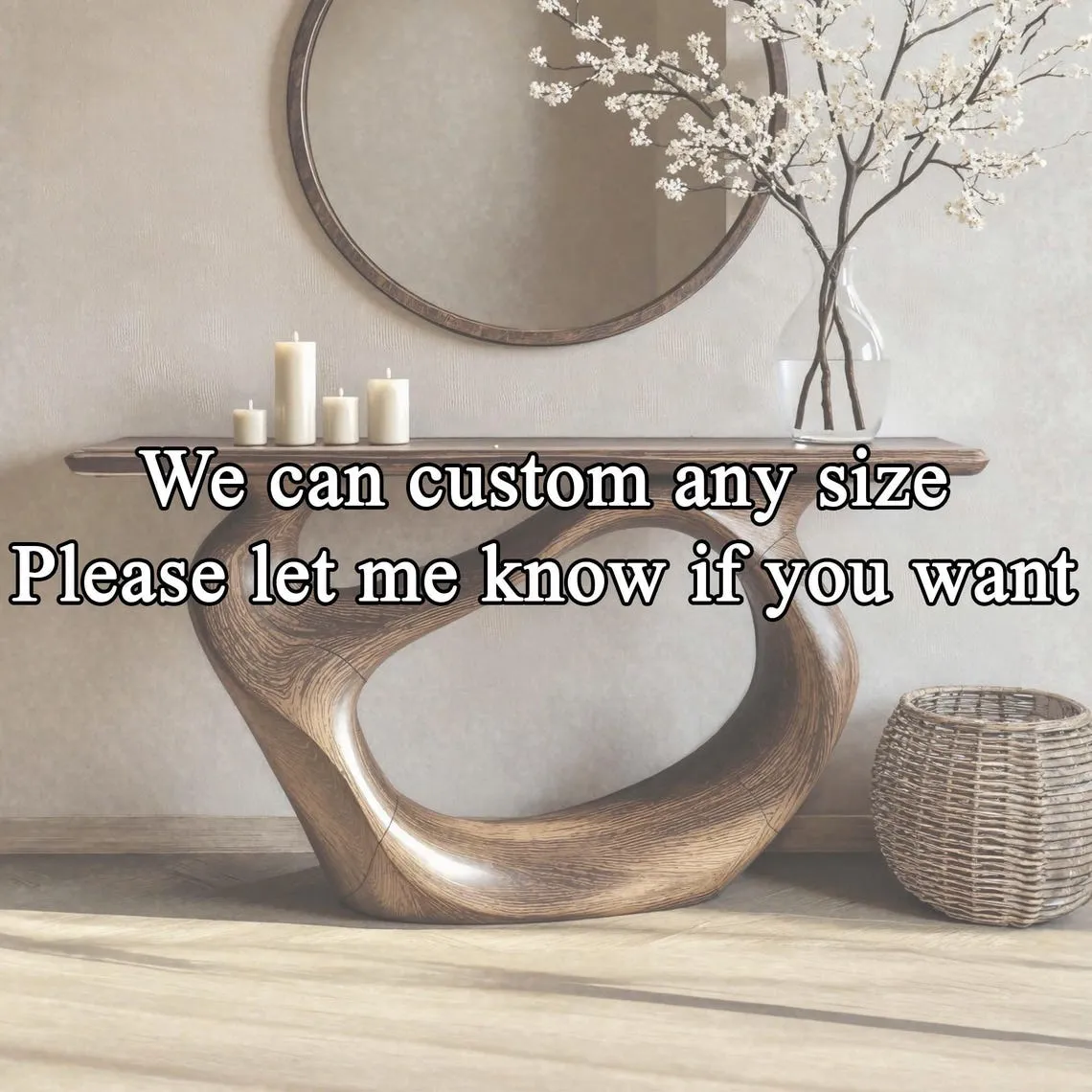 Custom console table handmade natural solid wood live edge table mid century entry table furniture narrow side table unique wood grain - Image 7