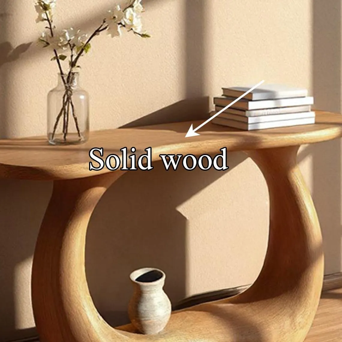 Custom Solid Wood Console Table Handmade Rustic Entryway Decor Unique Modern Farmhouse Furniture Entryway Gift - Image 3