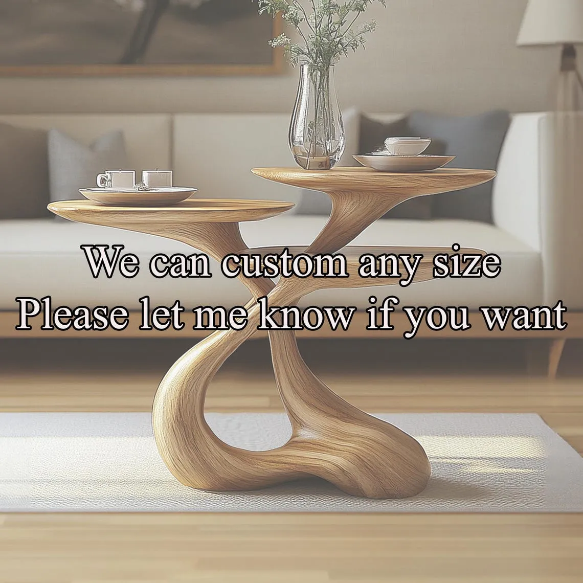 Narrow console table mid century modern farmhouse table handmade furniture living room table decor mother gift - Image 2