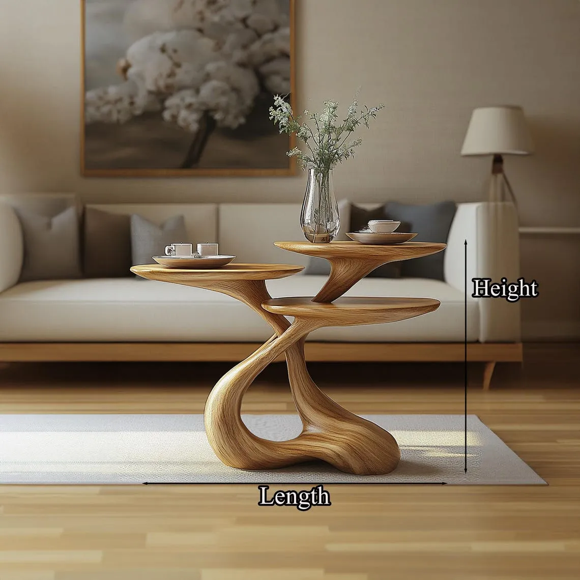 Narrow console table mid century modern farmhouse table handmade furniture living room table decor mother gift - Image 3