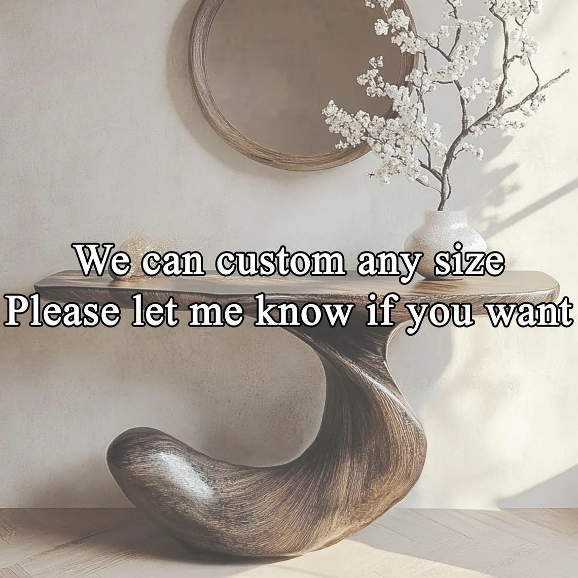 Rustic solid wood console table narrow mini handmade side table home decor handmade furniture live edge wood slab decor living room - Image 2