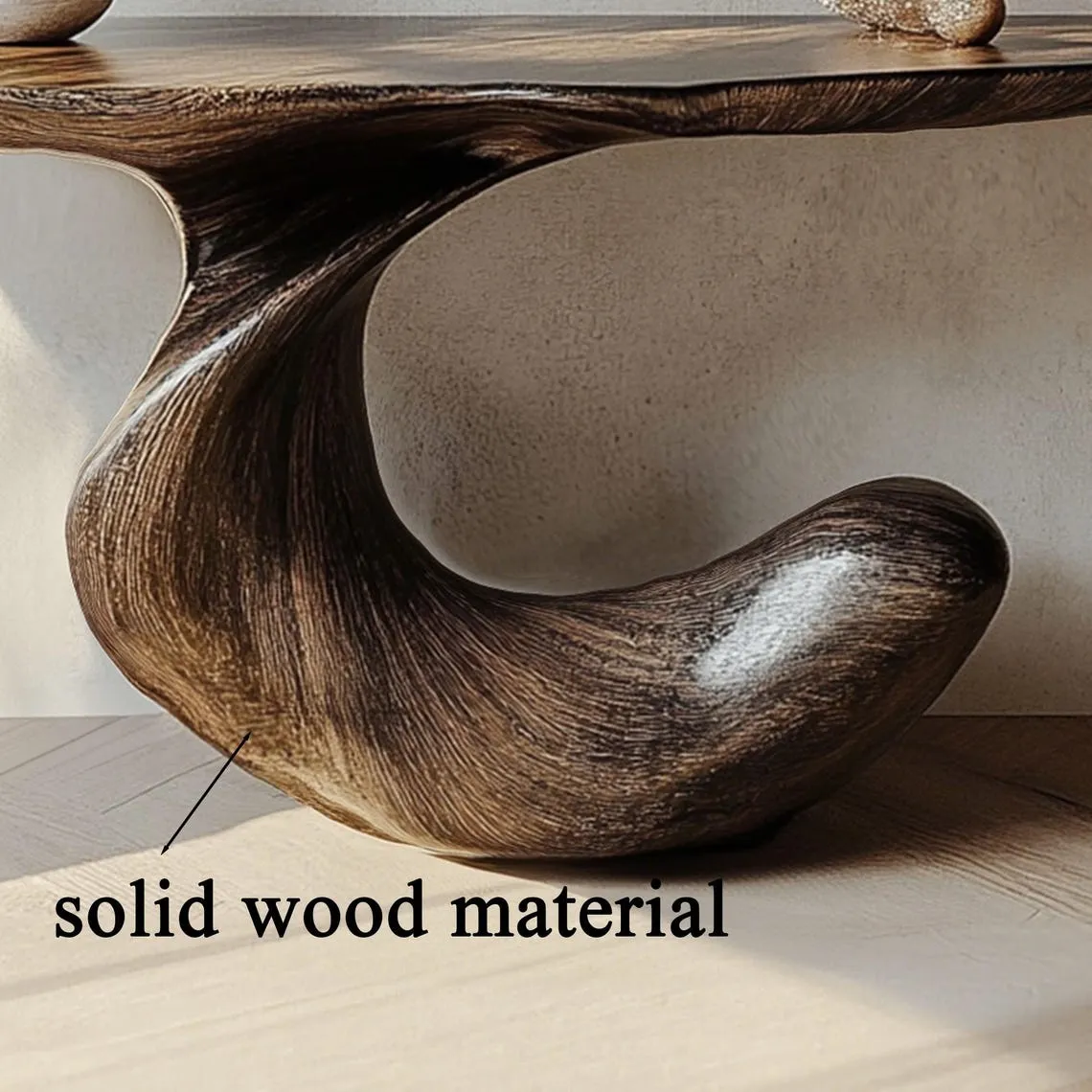 Rustic solid wood console table narrow mini handmade side table home decor handmade furniture live edge wood slab decor living room - Image 4