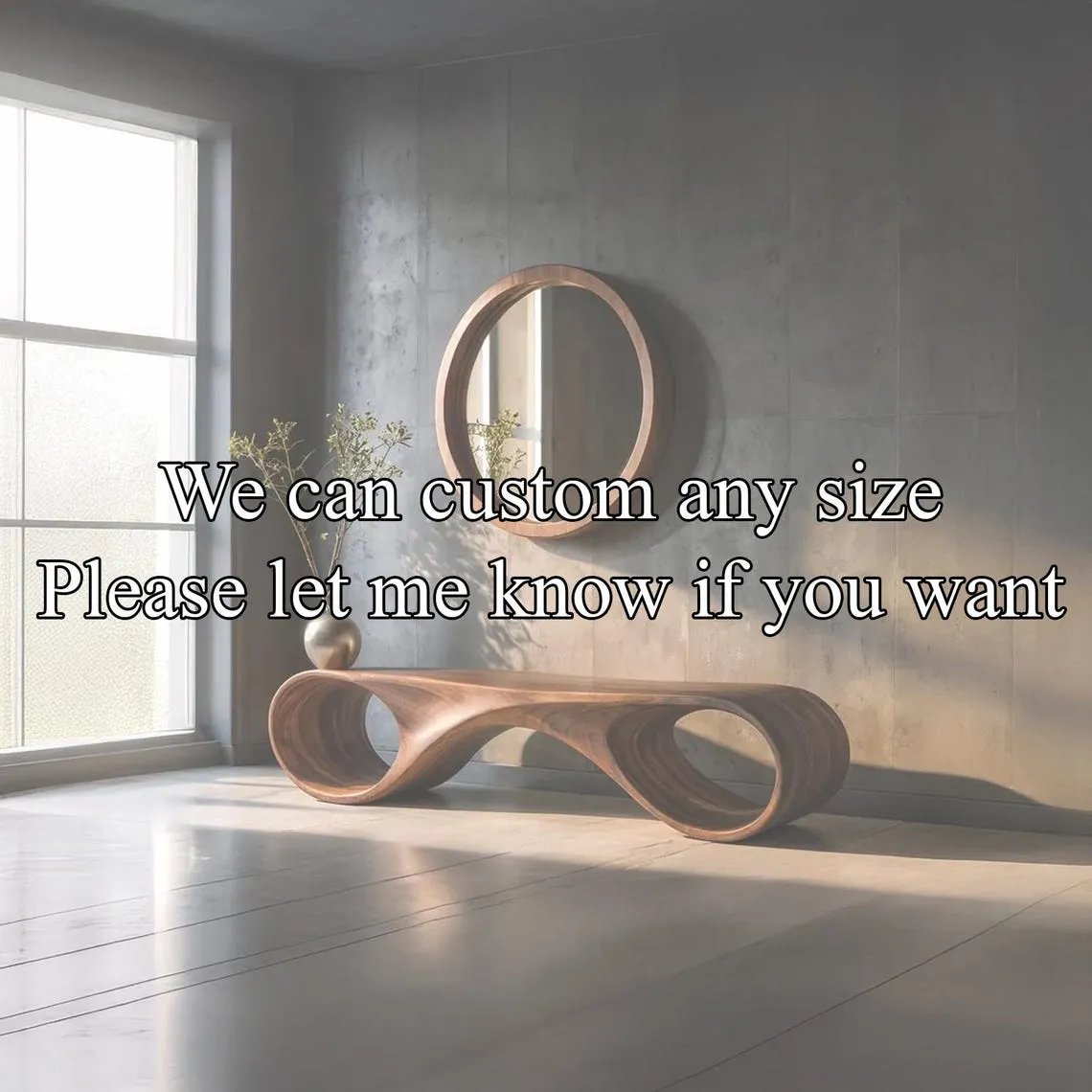 Narrow Wood Console Table Natural Solid Wood Inspired Design Handmade Unique Entryway Decor Home Solid Wood Furniture Gift - Image 2