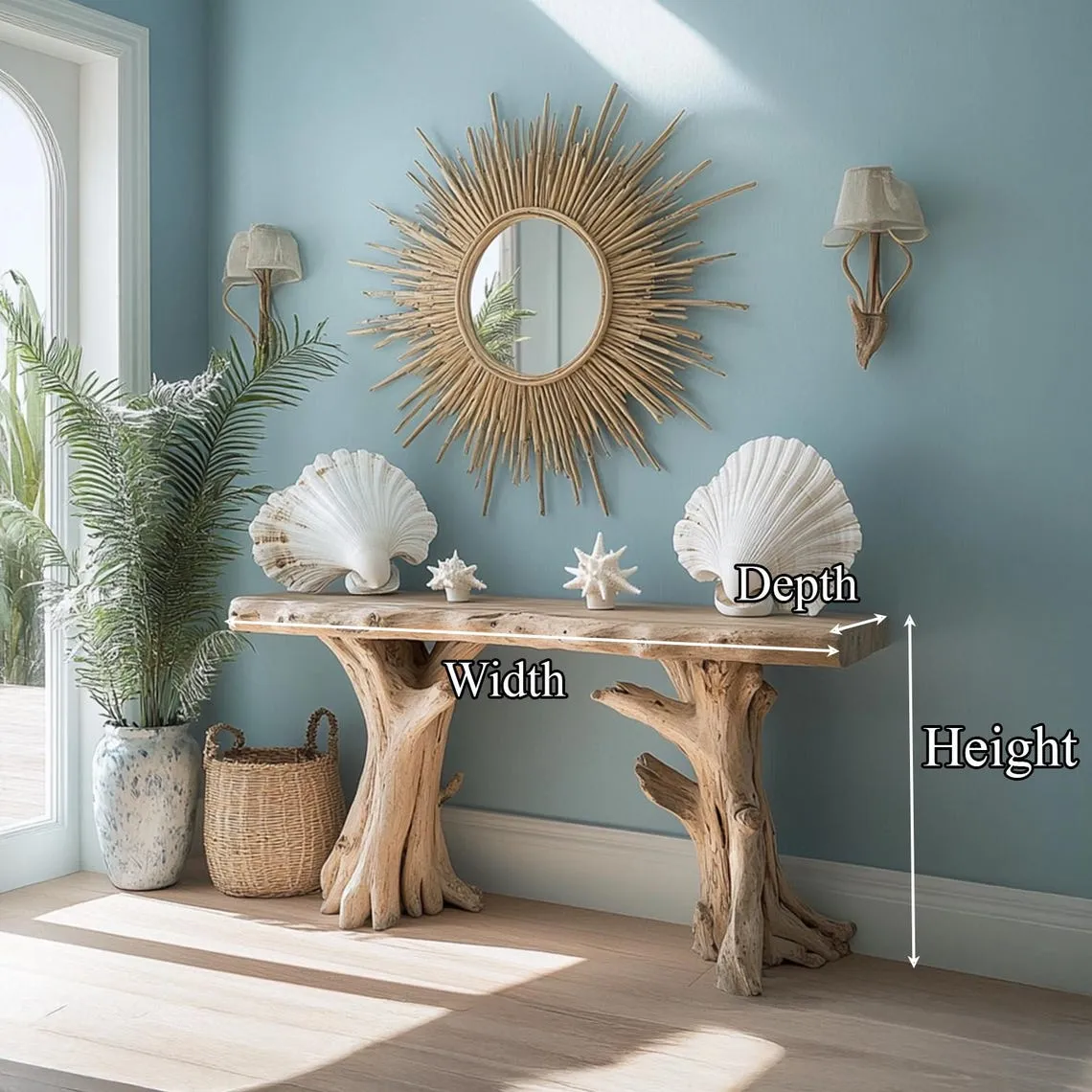 Custom narrow console table handmade mid century modern hallway table side table solid wood  beach house decor gift - Image 3
