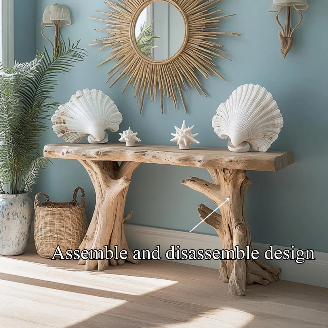 Custom narrow console table handmade mid century modern hallway table side table solid wood  beach house decor gift - Image 5