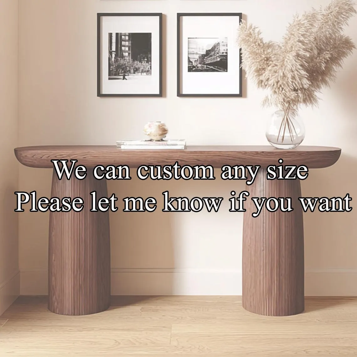 Narrow console table soid wood handmade side table modern console table entryway table decor living room gift - Image 2