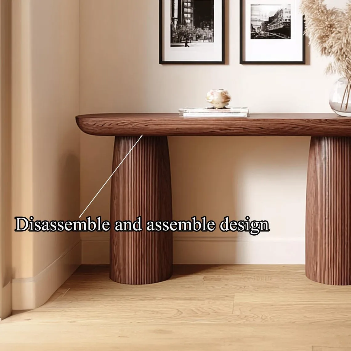 Narrow console table soid wood handmade side table modern console table entryway table decor living room gift - Image 5