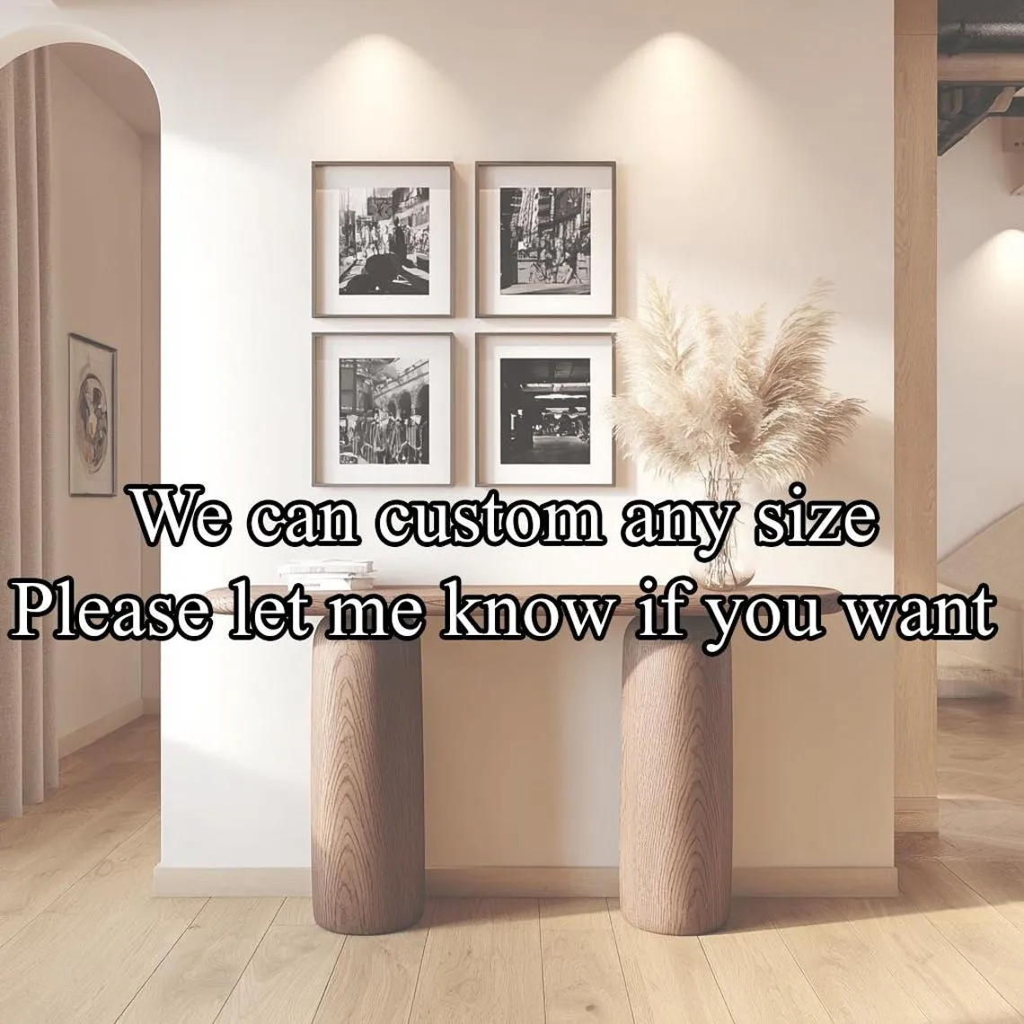 Custom console table unique art solid wood handmade narrow wood entryway table rustic table decor living room wedding table decorations gift - Image 2