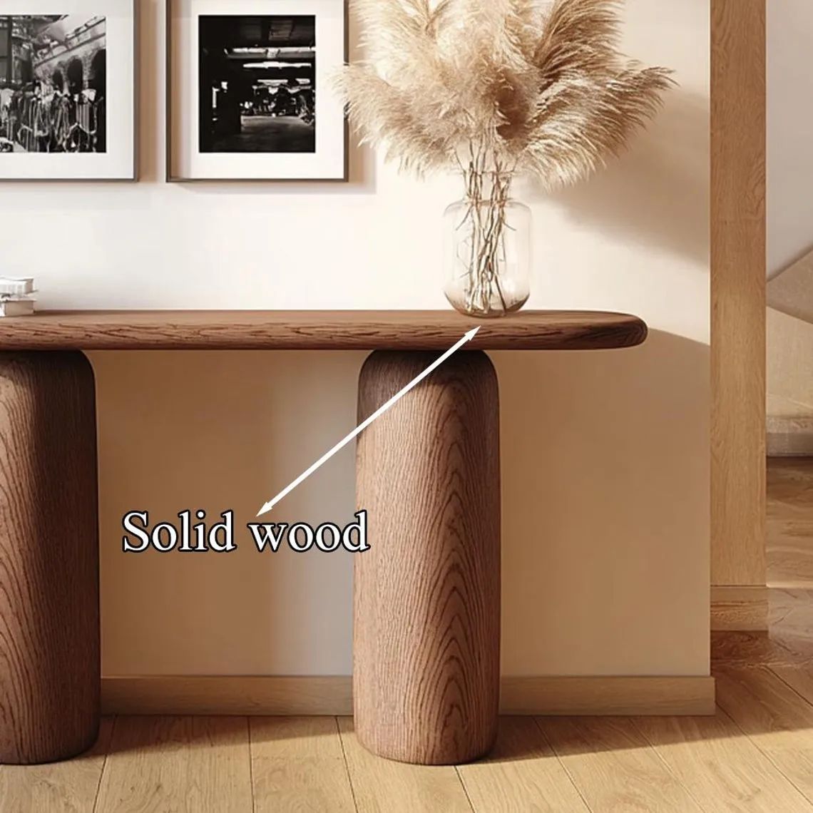 Custom console table unique art solid wood handmade narrow wood entryway table rustic table decor living room wedding table decorations gift - Image 5
