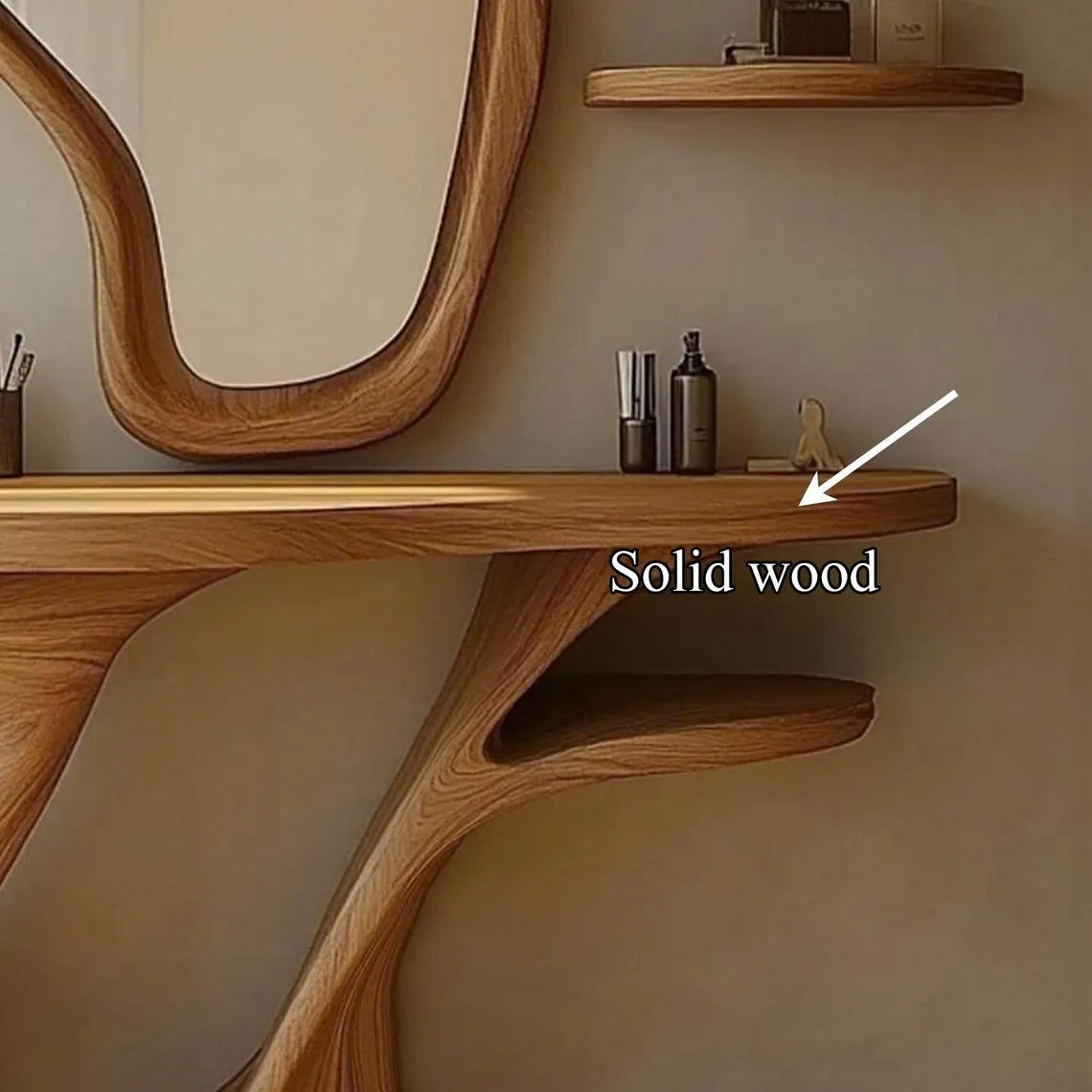 Rustic Live Edge Wooden Vanity Set with Mirror, Wooden Console Table Set, Handmade Driftwood Console Table for Bathroom or Entryway - Image 5