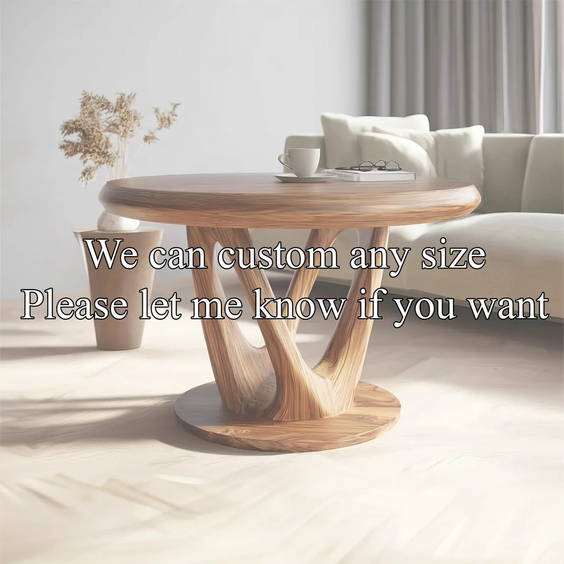 Round Wood Coffee Table Rustic Wood Coffee Table  Reclaimed Wood Coffee Table Farmhouse Round Coffee Table Decor Home Gift - Image 5