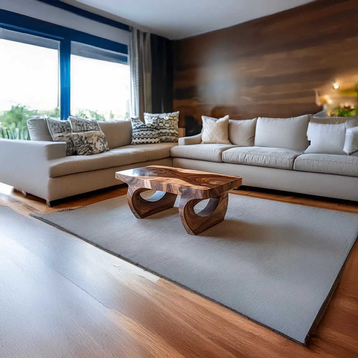 Coffee Table Solid Wood Rustic Walnut Coffee Table Live Edge Table Wood Furniture Living Room Decor - Image 6