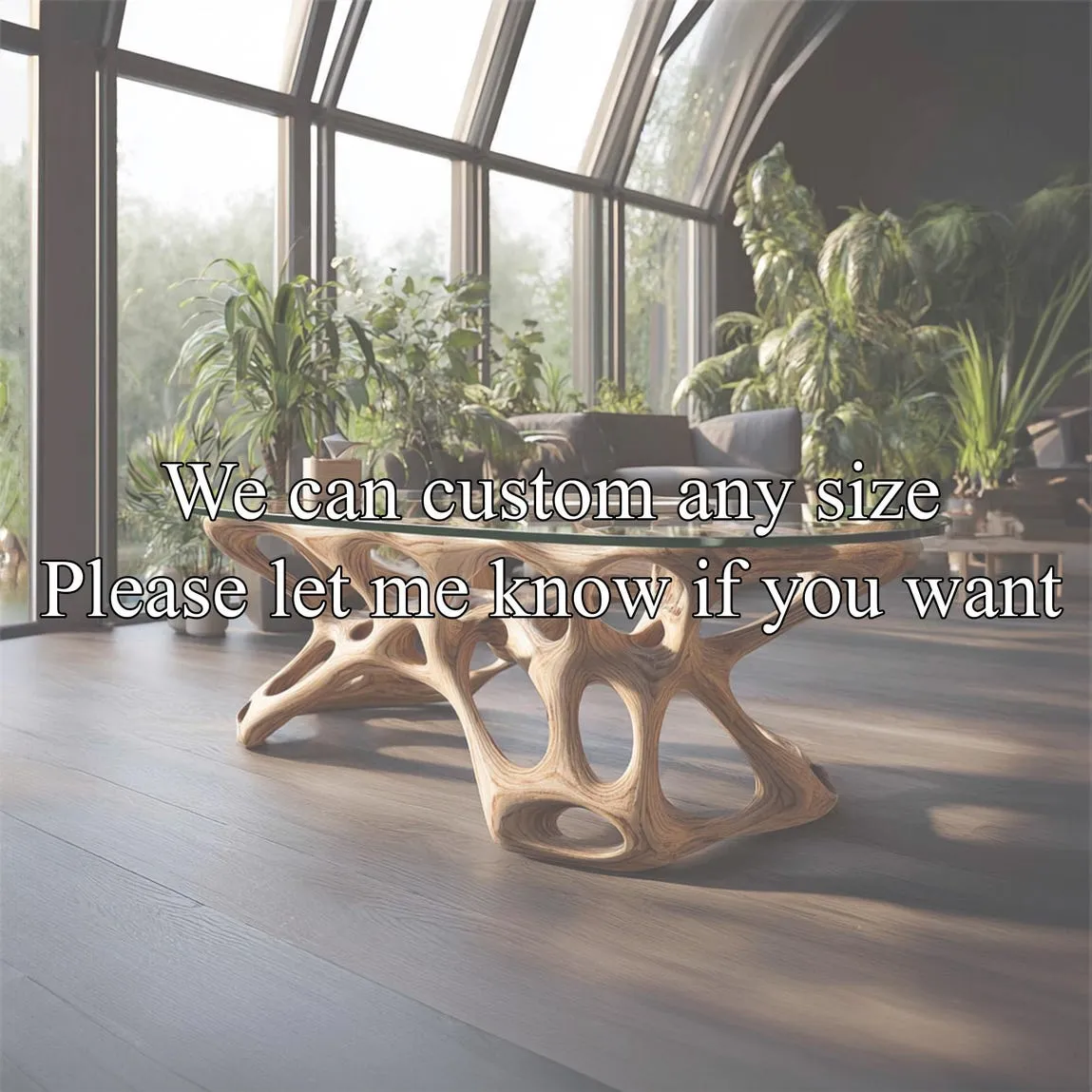 Rustic Walnut Wood Coffee Table Handmade Furniture Living Room Decor - Image 2