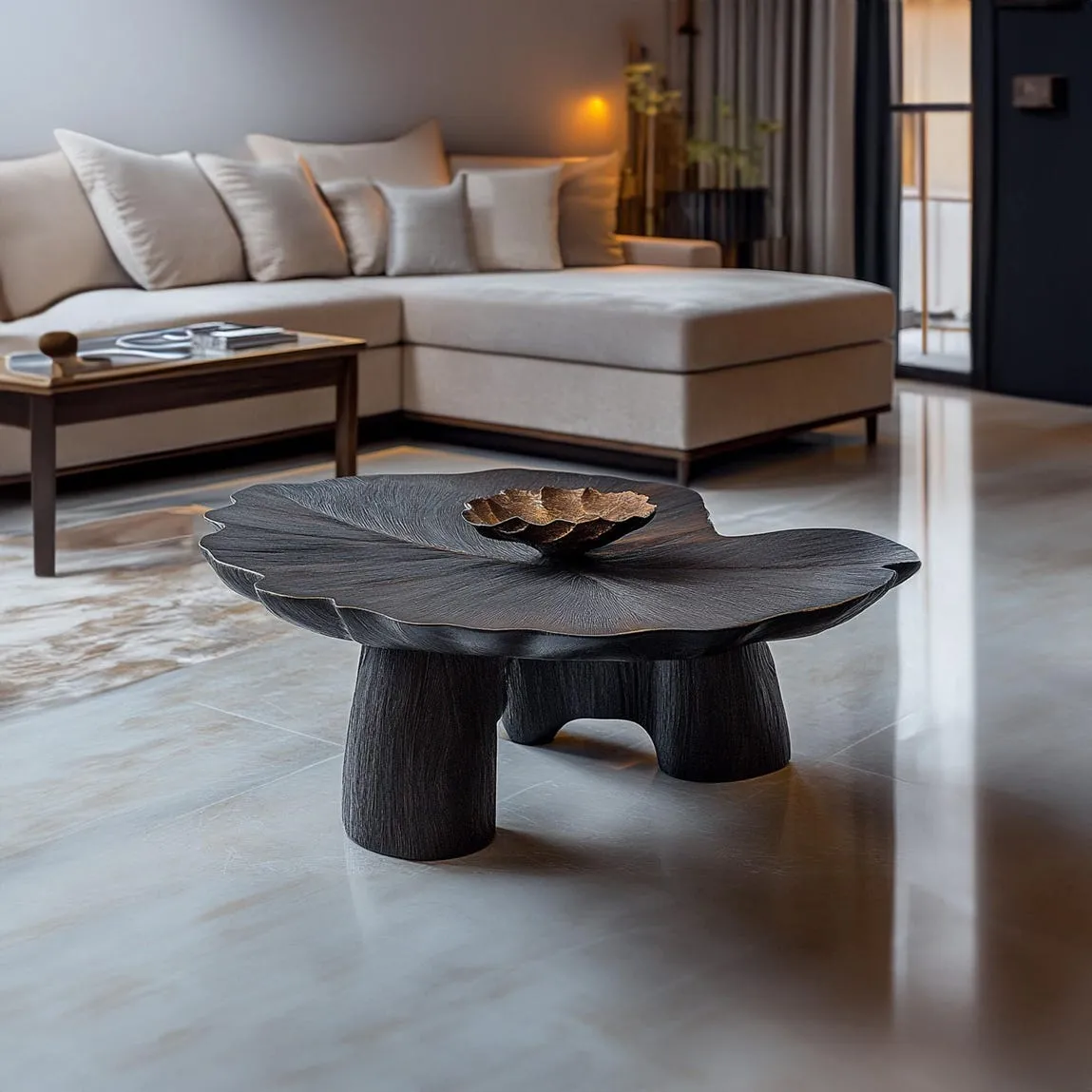 Modern coffee table, Unique coffee table, Oval coffee table, Coffee table for living room, Wood Coffee Table living room decor
