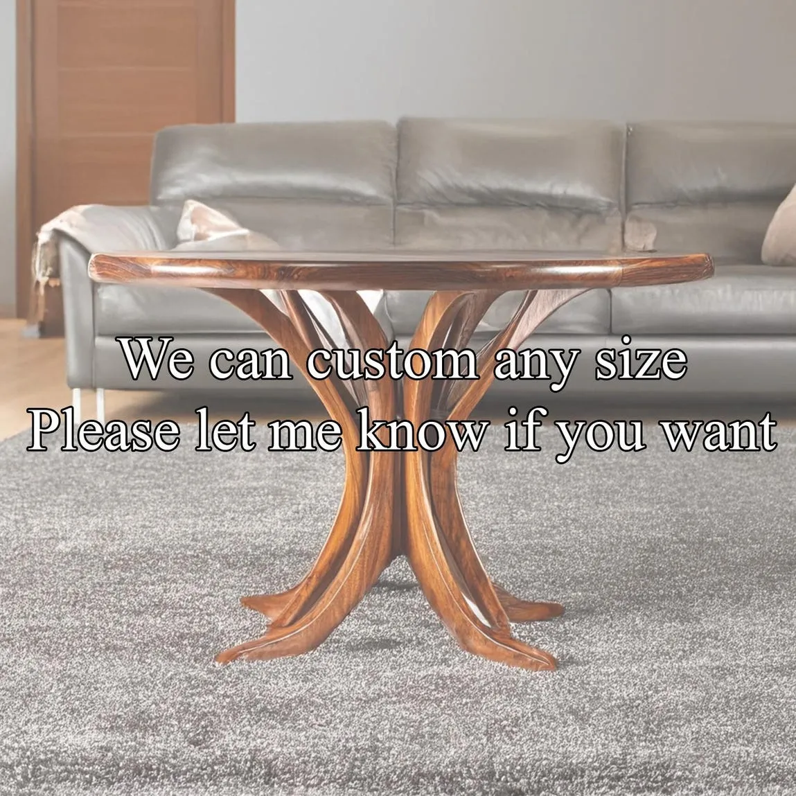 Custom coffee table solid wood handmade unique wooden live edge table entryway table decor living room gift her - Image 2