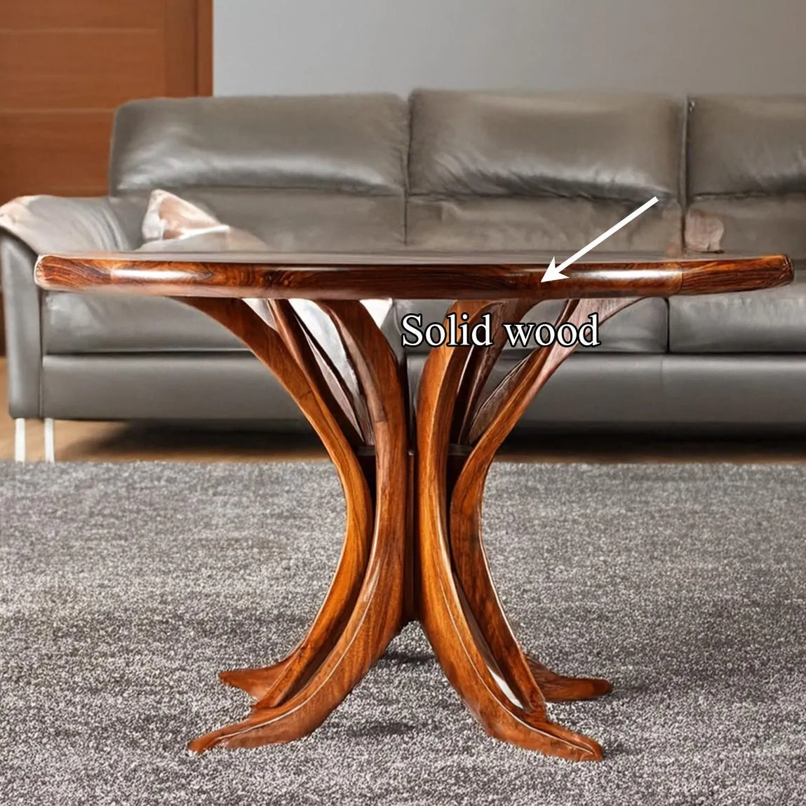 Custom coffee table solid wood handmade unique wooden live edge table entryway table decor living room gift her - Image 4